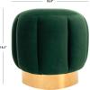 Safavieh Home Collection Maxine Pink and Gold Channel Tufted Otttoman Ottoman(Emerald / Gold)