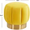 Safavieh Home Collection Maxine Pink and Gold Channel Tufted Otttoman Ottoman(Marigold)