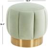 Safavieh Home Collection Maxine Pink and Gold Channel Tufted Otttoman Ottoman(Mint)