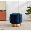 Safavieh Home Collection Maxine Pink and Gold Channel Tufted Otttoman Ottoman(Navy)