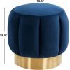 Safavieh Home Collection Maxine Pink and Gold Channel Tufted Otttoman Ottoman(Navy)