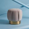 Safavieh Home Collection Maxine Pink and Gold Channel Tufted Otttoman Ottoman(Pale Taupe / Gold)
