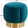 Safavieh Home Collection Maxine Pink and Gold Channel Tufted Otttoman Ottoman(Petrol)