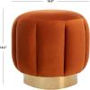 Safavieh Home Collection Maxine Pink and Gold Channel Tufted Otttoman Ottoman(Sienna / Gold)