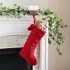 Safavieh Home Collection Nutmeg Red 19-inch Hanging Knit Pom-Pom Holiday Christmas Stocking (Set of 2)(Red)