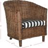 Safavieh Home Collection Omni Honey Barrel Chair(Brown/Black White Cushion)