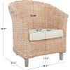 Safavieh Home Collection Omni Honey Barrel Chair(Natural White Wash / White)
