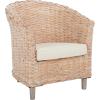 Safavieh Home Collection Omni Honey Barrel Chair(Natural White Wash / White)