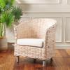 Safavieh Home Collection Omni Honey Barrel Chair(Natural White Wash / White)