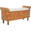 Safavieh Home Collection Palermo Brown and Eggshell Bench(White/Natural)