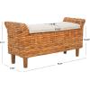 Safavieh Home Collection Palermo Brown and Eggshell Bench(White/Natural)