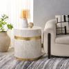 Safavieh Home Collection Perla Mosaic Round Pink Champagne and Gold Side Table