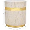 Safavieh Home Collection Perla Mosaic Round Pink Champagne and Gold Side Table