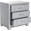 Safavieh Home Collection Raina Grey 3-Drawer Greek Key Nightstand(Grey)