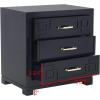 Safavieh Home Collection Raina Grey 3-Drawer Greek Key Nightstand(Navy)
