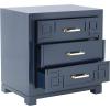 Safavieh Home Collection Raina Grey 3-Drawer Greek Key Nightstand(Navy)