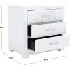Safavieh Home Collection Raina Grey 3-Drawer Greek Key Nightstand(White / Silver)