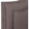 Safavieh Home Collection Theron Navy Velvet Nickel Nailhead Trim Full Bed(Dark Taupe)