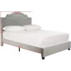 Safavieh Home Collection Theron Navy Velvet Nickel Nailhead Trim Full Bed(Grey)