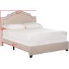 Safavieh Home Collection Theron Navy Velvet Nickel Nailhead Trim Full Bed(Light Beige)