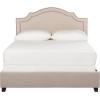 Safavieh Home Collection Theron Navy Velvet Nickel Nailhead Trim Full Bed(Light Beige)