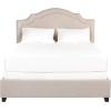 Safavieh Home Collection Theron Navy Velvet Nickel Nailhead Trim Full Bed(Light Beige/Espresso – Silver Nailheads)