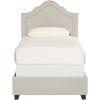 Safavieh Home Collection Theron Navy Velvet Nickel Nailhead Trim Full Bed(Light Grey)