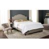 Safavieh Home Collection Theron Navy Velvet Nickel Nailhead Trim Full Bed(Light Grey)