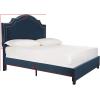 Safavieh Home Collection Theron Navy Velvet Nickel Nailhead Trim Full Bed(Navy)