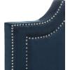 Safavieh Home Collection Theron Navy Velvet Nickel Nailhead Trim Full Bed(Navy)