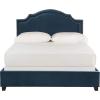 Safavieh Home Collection Theron Navy Velvet Nickel Nailhead Trim Full Bed(Navy)