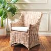 Safavieh Home Collection Ventura Brown and White Washed Arm Chair(White/White Washed)