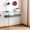 Safavieh Home Kayley Glass and Natural Brown Console Table(Glass / Black Oak)