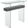 Safavieh Home Kayley Glass and Natural Brown Console Table(Glass / Black Oak)
