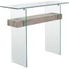 Safavieh Home Kayley Glass and Natural Brown Console Table(Glass / Grey Oak)