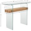Safavieh Home Kayley Glass and Natural Brown Console Table(Glass / Natural Brown)