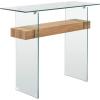 Safavieh Home Kayley Glass and Natural Brown Console Table(Glass / Natural Brown)