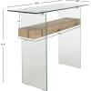 Safavieh Home Kayley Glass and Natural Brown Console Table(Natural / Glass)