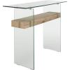 Safavieh Home Kayley Glass and Natural Brown Console Table(Natural / Glass)