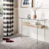Safavieh Home Kayley Glass and Natural Brown Console Table(Natural / Glass)