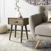 Safavieh Home Lyle Modern Slate Grey Accent Table(Chocolate)