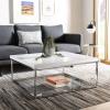 Safavieh Home Malone Glam White and Chrome Coffee Table(White / Chrome)