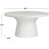 Safavieh Home Mila White Marble and White Pedestal Round Coffee Table(White / White)