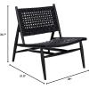 Safavieh Home Soleil Natural and White Leather Woven Accent Chair(Black / Black)