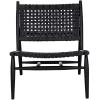 Safavieh Home Soleil Natural and White Leather Woven Accent Chair(Black / Black)