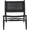 Safavieh Home Soleil Natural and White Leather Woven Accent Chair(Black / Black)