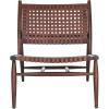 Safavieh Home Soleil Natural and White Leather Woven Accent Chair(Cognac / Brown)
