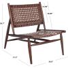 Safavieh Home Soleil Natural and White Leather Woven Accent Chair(Cognac / Brown)