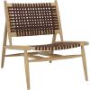 Safavieh Home Soleil Natural and White Leather Woven Accent Chair(Cognac / Natural)