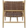 Safavieh Home Soleil Natural and White Leather Woven Accent Chair(Cognac / Natural)